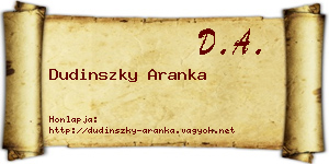 Dudinszky Aranka névjegykártya