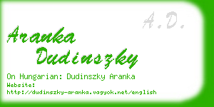 aranka dudinszky business card